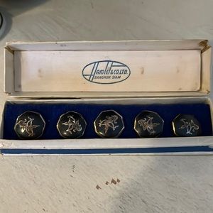 Antique Bangkok Siam Hamlet @ Co. sterling buttons set of 5